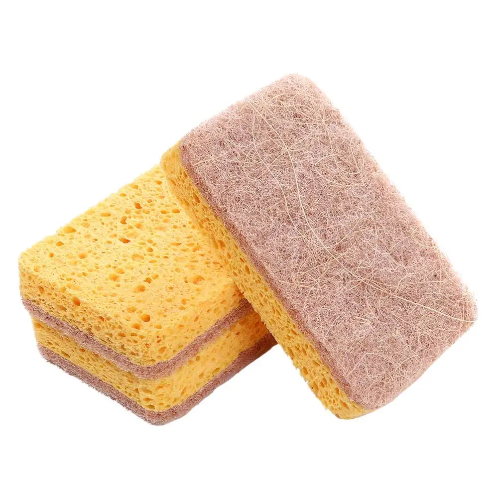 Dishwashing Bathroom Reusable Non Scratch Natural Sisal Hemp Fiber Cleaning Pad Scrub Sponge Scrubber Dish Cleaner