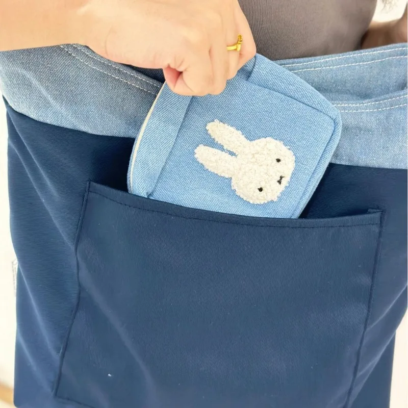 New Miniso Rabbit Cowboy Canvas Chain Bag Square Shape Portable Single Shoulder Girl Student Inclined Shoulder Bag