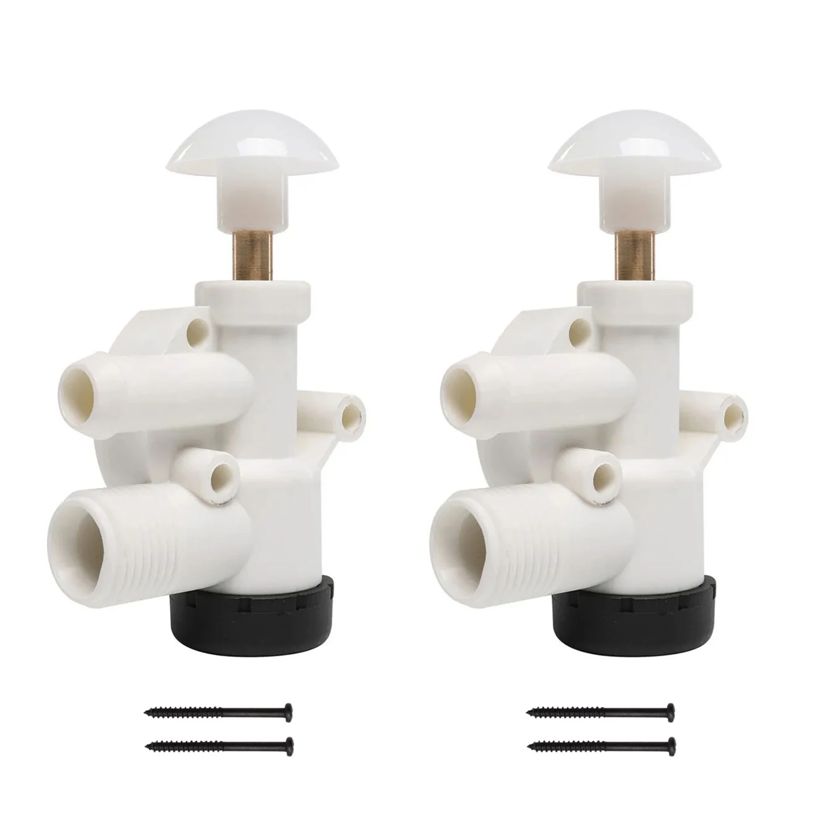 

2-Piece Set 385314349 RV Toilet Water Valve Kit - Compatible with Dometic, Sealand & VacuFlush Models - Plastic Repair Accessory