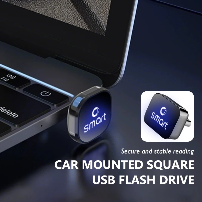 Mini unidad Flash USB de 32GB/64GB para coche, dispositivo de memoria tipo C/USB para Smart Fortwo 451 450 453 Forfour Cabrio Crossblade ROADSTER