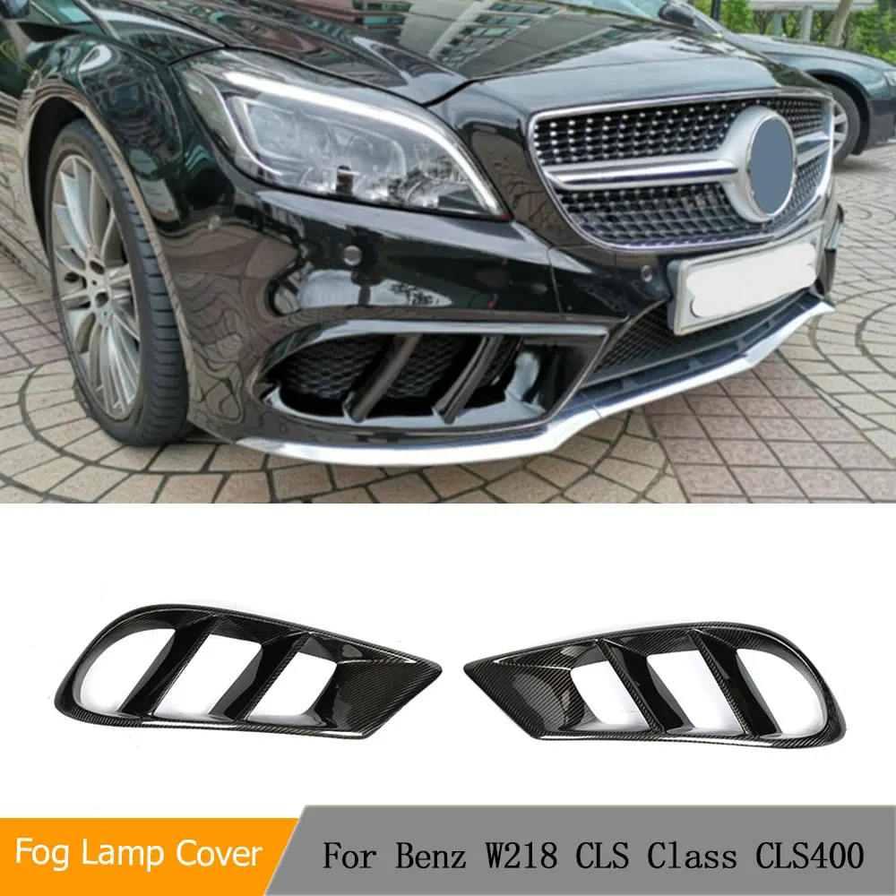 Front Bumper Air Vent Cover Trim Mesh Grill Frame Carbon Fiber For Mercedes-Benz W218 ClS Class CLS400 Sport 2014 - 2017