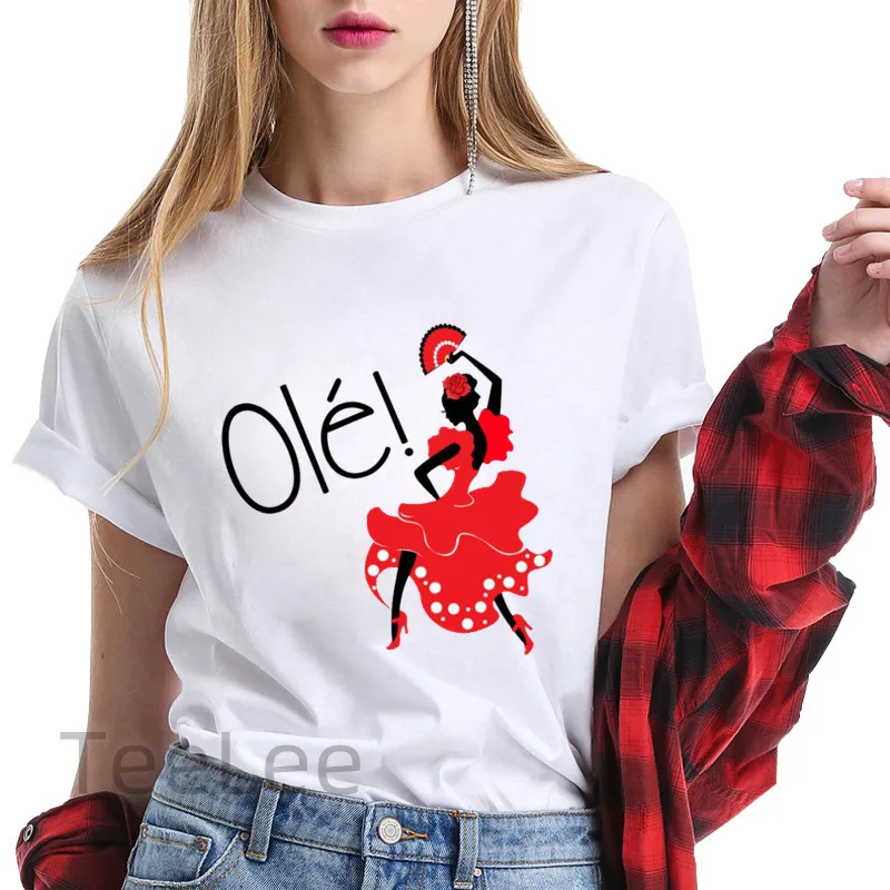 Abbigliamento donna magliette Flamenco tendenza estate manica corta stampa grafica viaggio donna Y2k top T Shirt Tee T-Shirt divertenti Tees