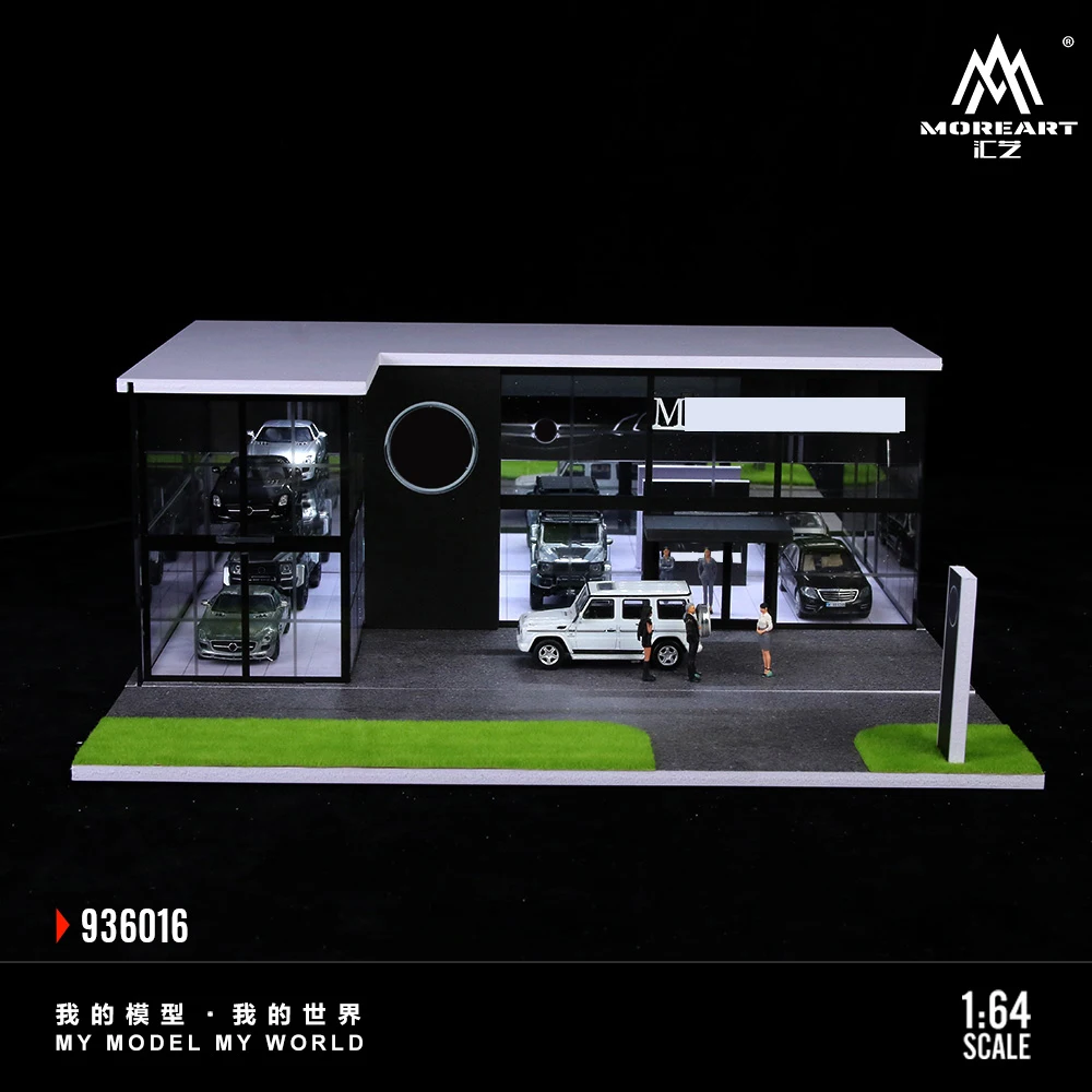 More Art 1:64 Double-Layer Assembly Exhibition Hall Scene Model,Parking Lot Diorama For Display&Collection&Gift
