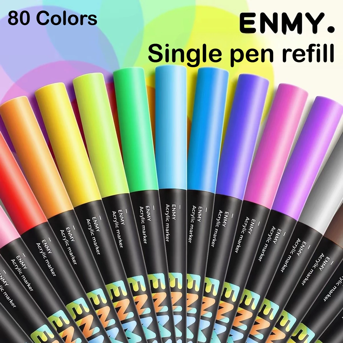 1 PC ENMY 80 Colors Direct Liquid Acrylic Markers Soft Tip Non-Transparent Blendable Art Markers Stationery School Supplies