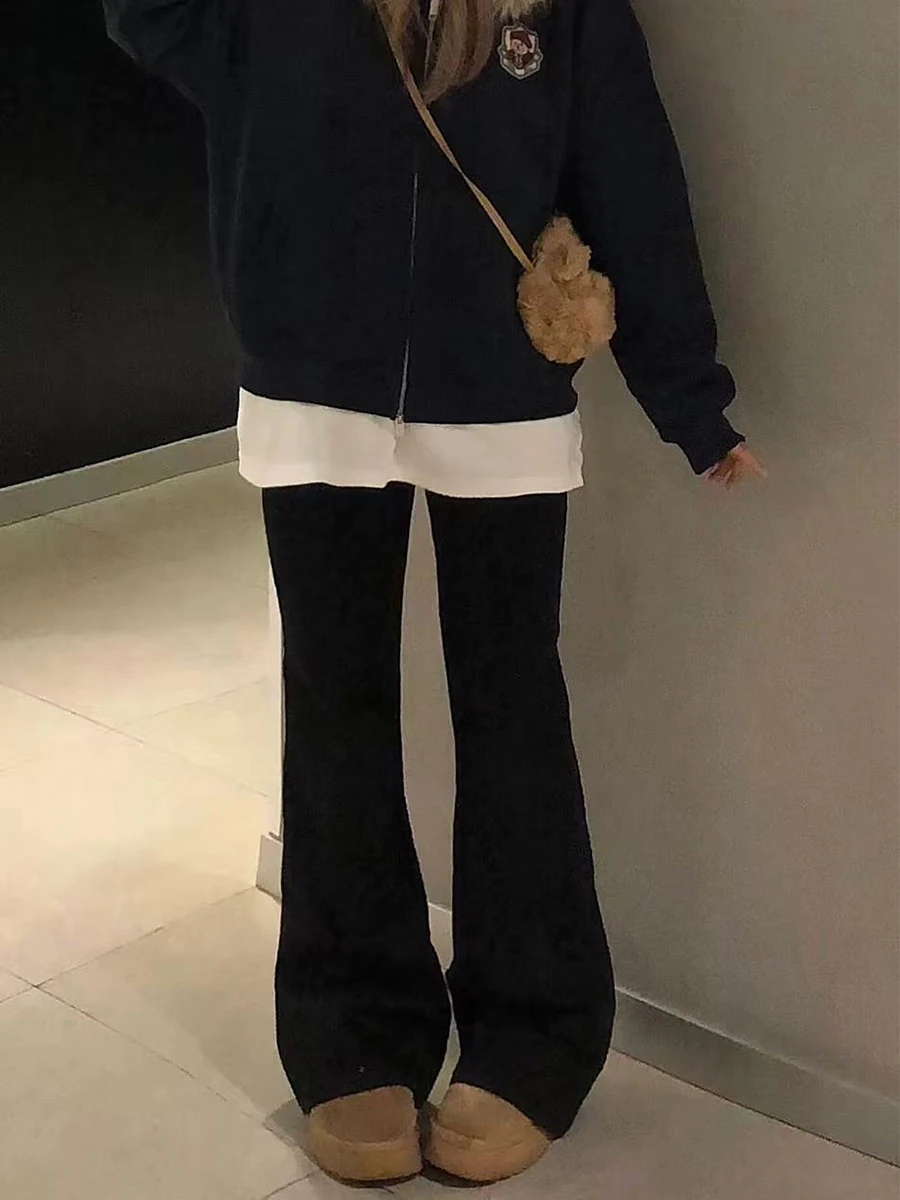 

Расклешенные джинсы с высокой талией. Женские повседневные хлопковые эластичные джинсовые брюки Bootcut. Большие размеры Bla. Эластичные осенне-зимние утягивающие брюки.