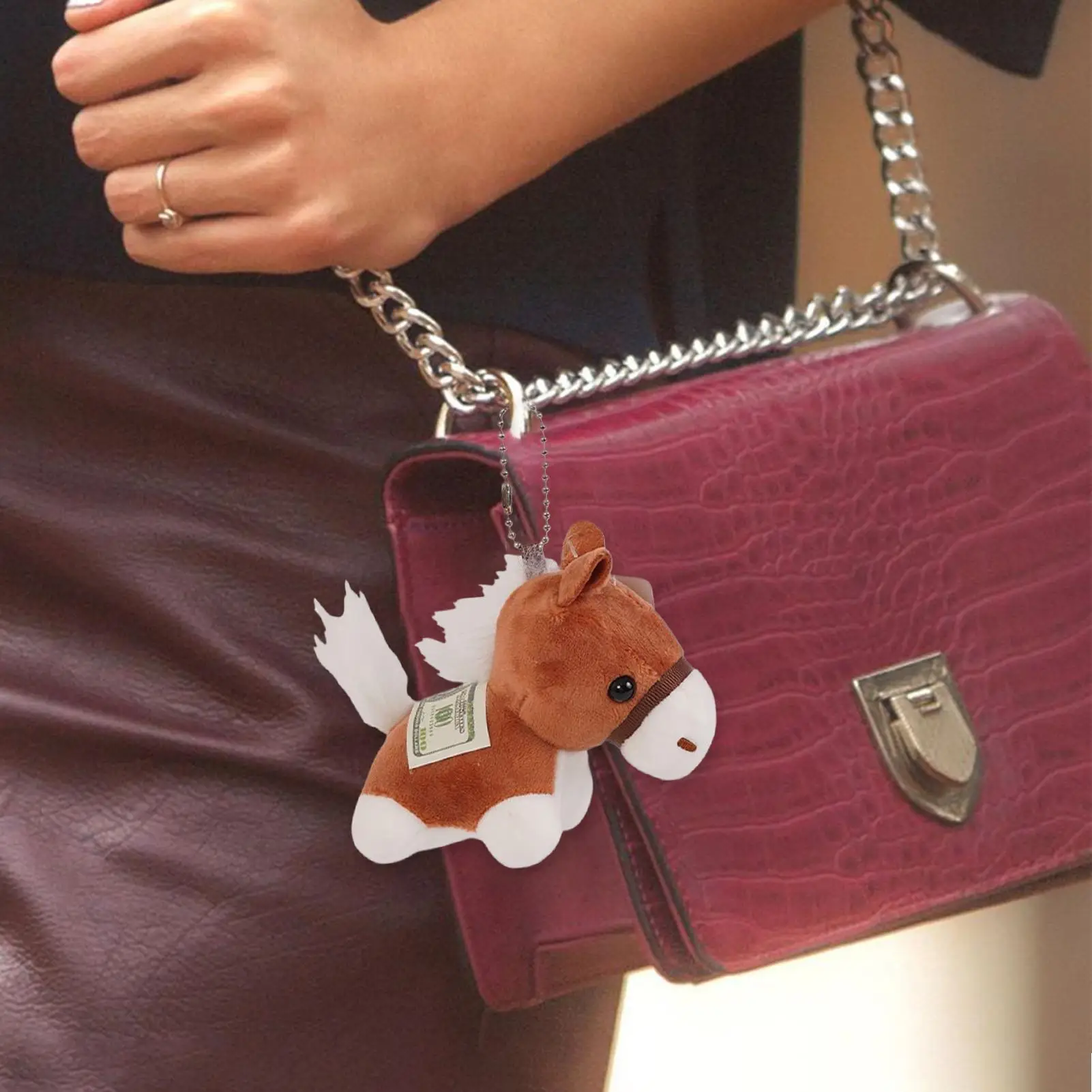 LLavero de caballo con colgante de caballo relleno, llaveros de animales de peluche 2026 para mujeres, niños, profesores, estudiantes, cartera, mochila