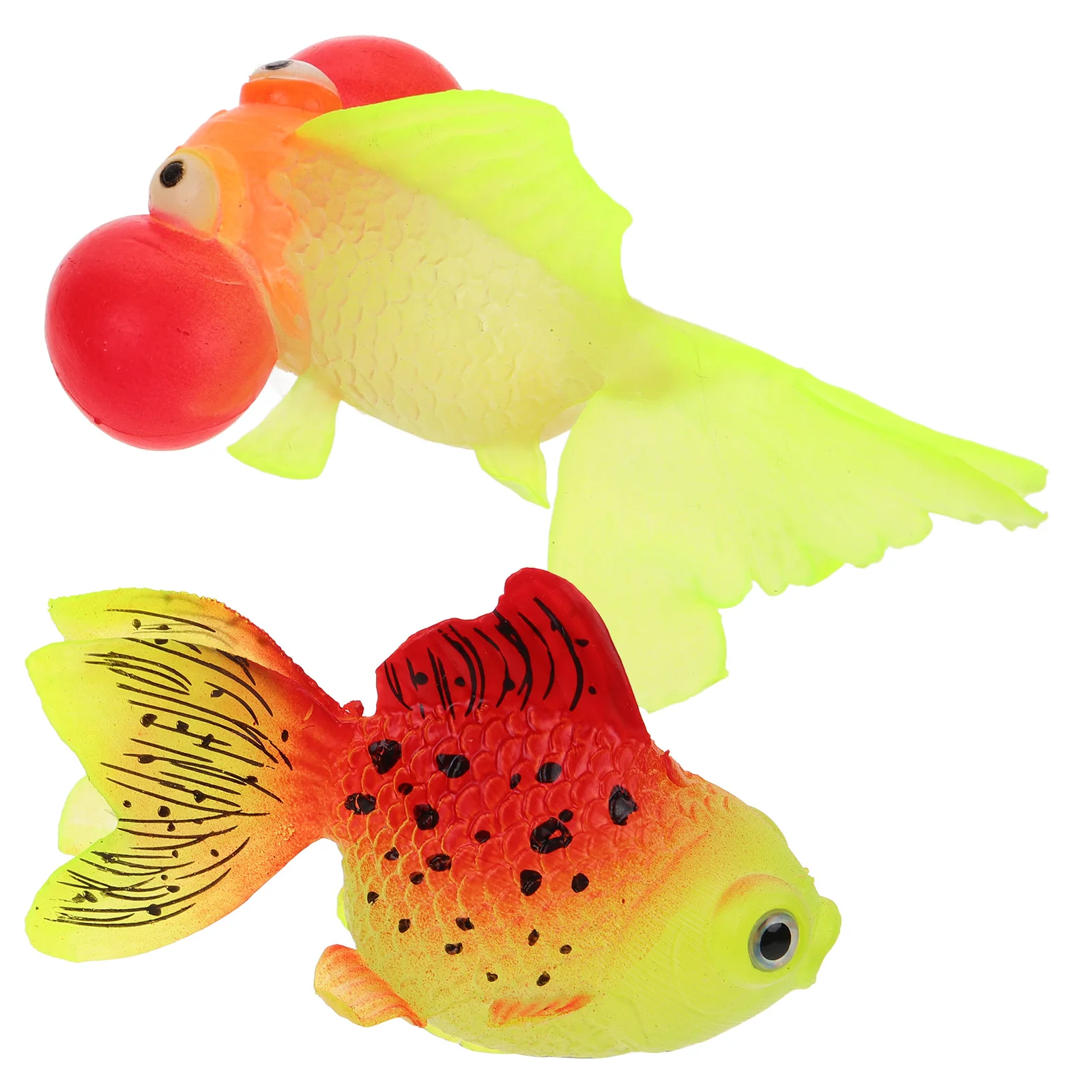 

2pcs Realistic Ornament Luminous Silicone Decor Aquarium Decoration Desktop Figure Kids Supply Fake Goldfish Fish Tank