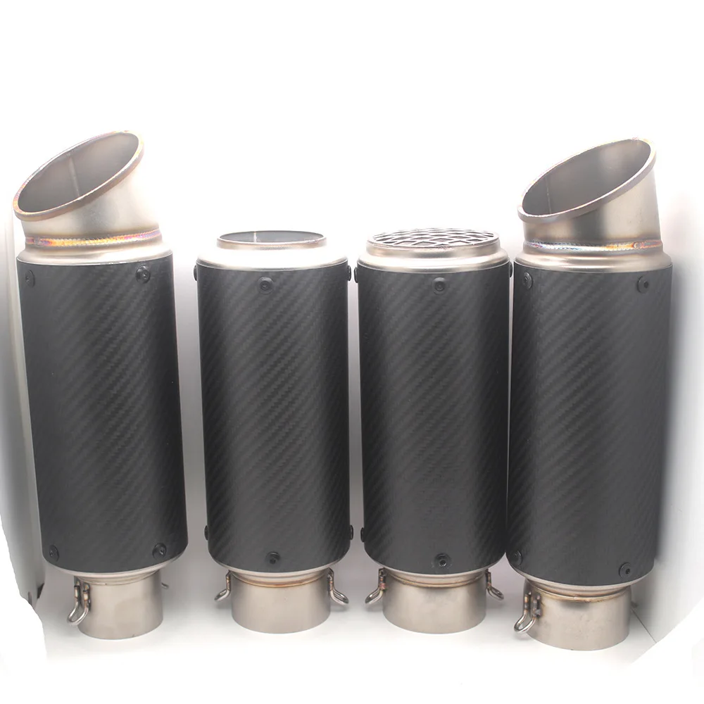 51/60/63MM Universal Stainless Steel Carbon Fiber Motorcycle sc Exhaust Muffler Pipe for Moto GP-PJ Racing Modify Accessories