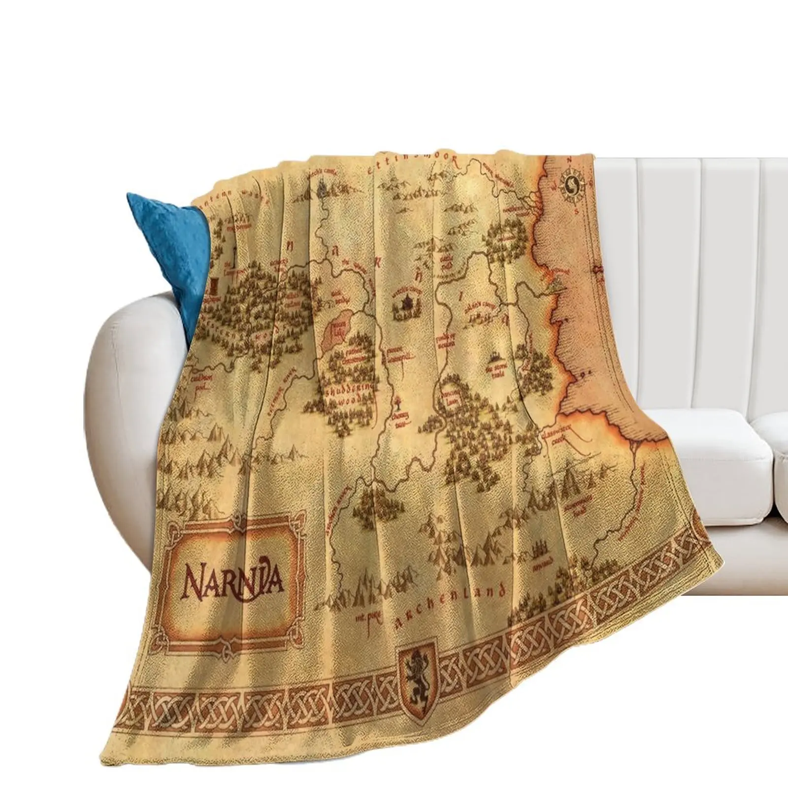 Chronicles Of Narnia Map Throw Blanket Blankets For Sofas Picnic Sofa Cute Plaid Blankets