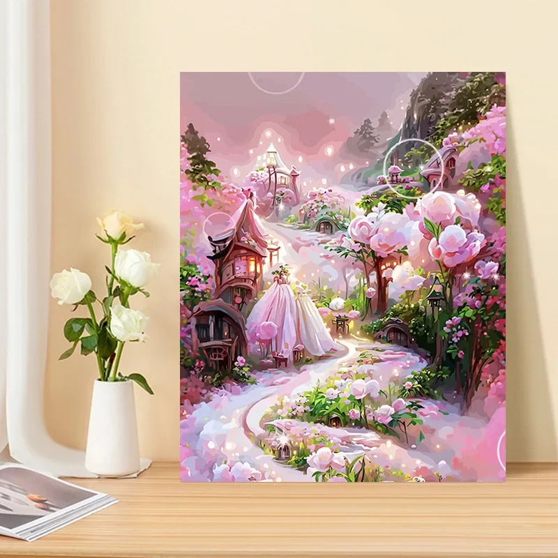 

6214300 Digital Ainting, Digital Coloring, Plant Scenery, Flower Landscape, Decoration