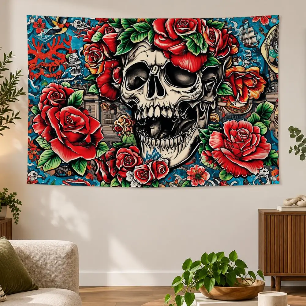 Fashion E-Ed Hardy Flags Banner Decor for Bedroom,Garden,Party,Club,Gaming Room,Indoor Outdoor