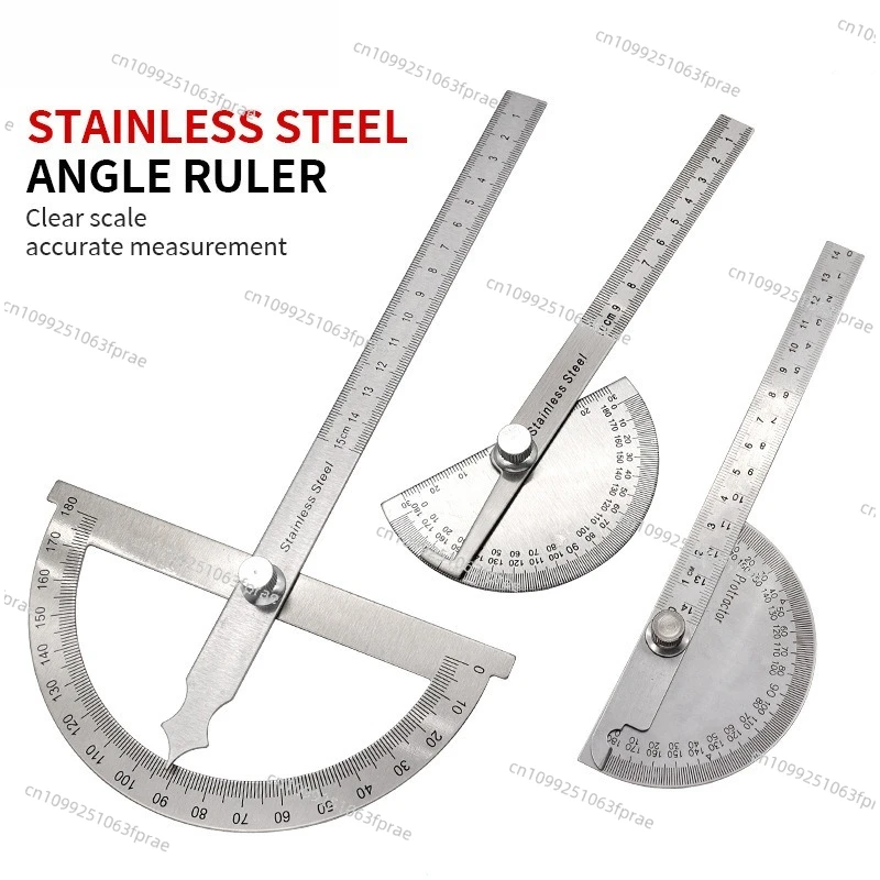 

Angle ruler Single arm stainless steel angle gauge 180 degree adjustable semicircular indexing gauge Protractor angle ruler