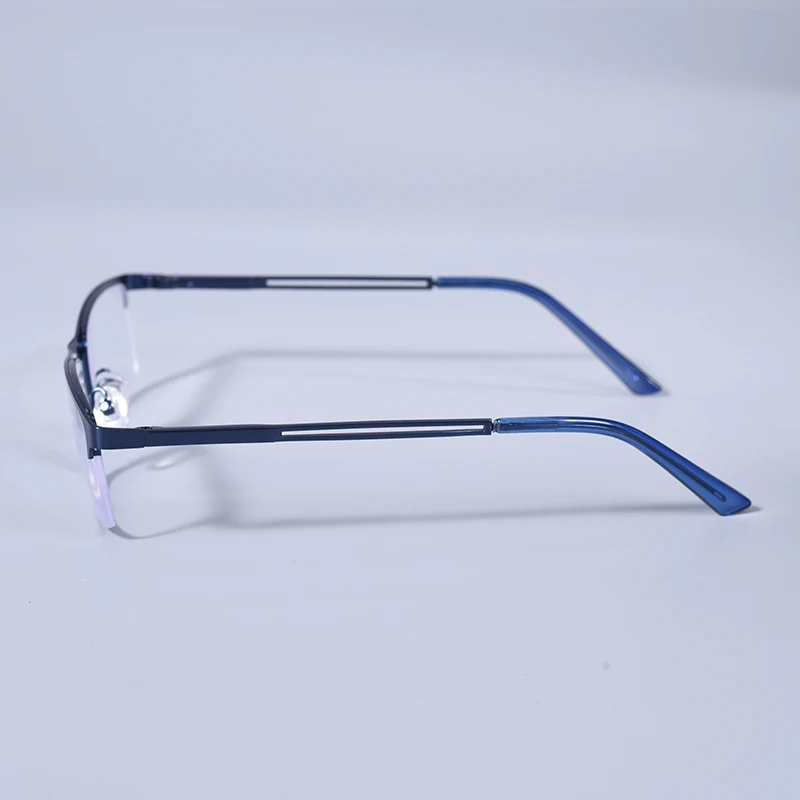 2025 männer Blau Licht Blockieren Lesebrille Metall Halb Rahmen Brillen Mit Frühling Scharnier Computer Reader + 125 + 175 – Detail 10