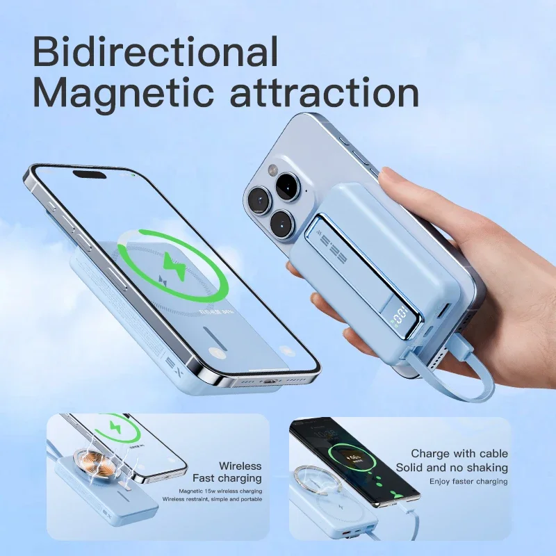 

Magnetic Wireless Power Bank 10000mAh Portable PD 20W Fast Charging External Battery for iPhone 15 14 13