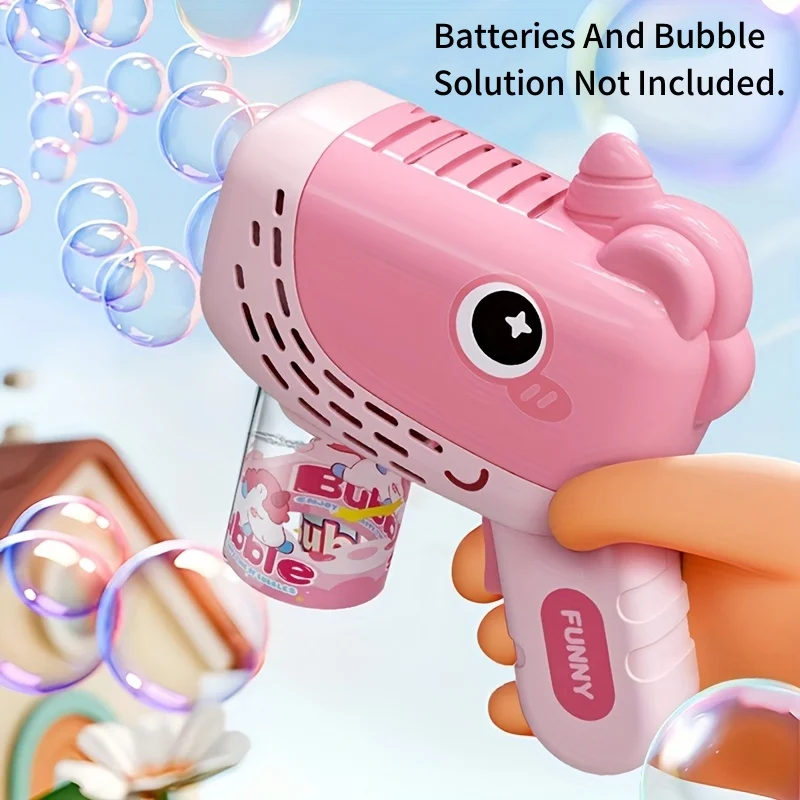 Une machine à bulles entièrement automatique à un bouton, jouet à bulles d'extérieur, cadeaux d'anniversaire – piles et solution à bulles non incluse.