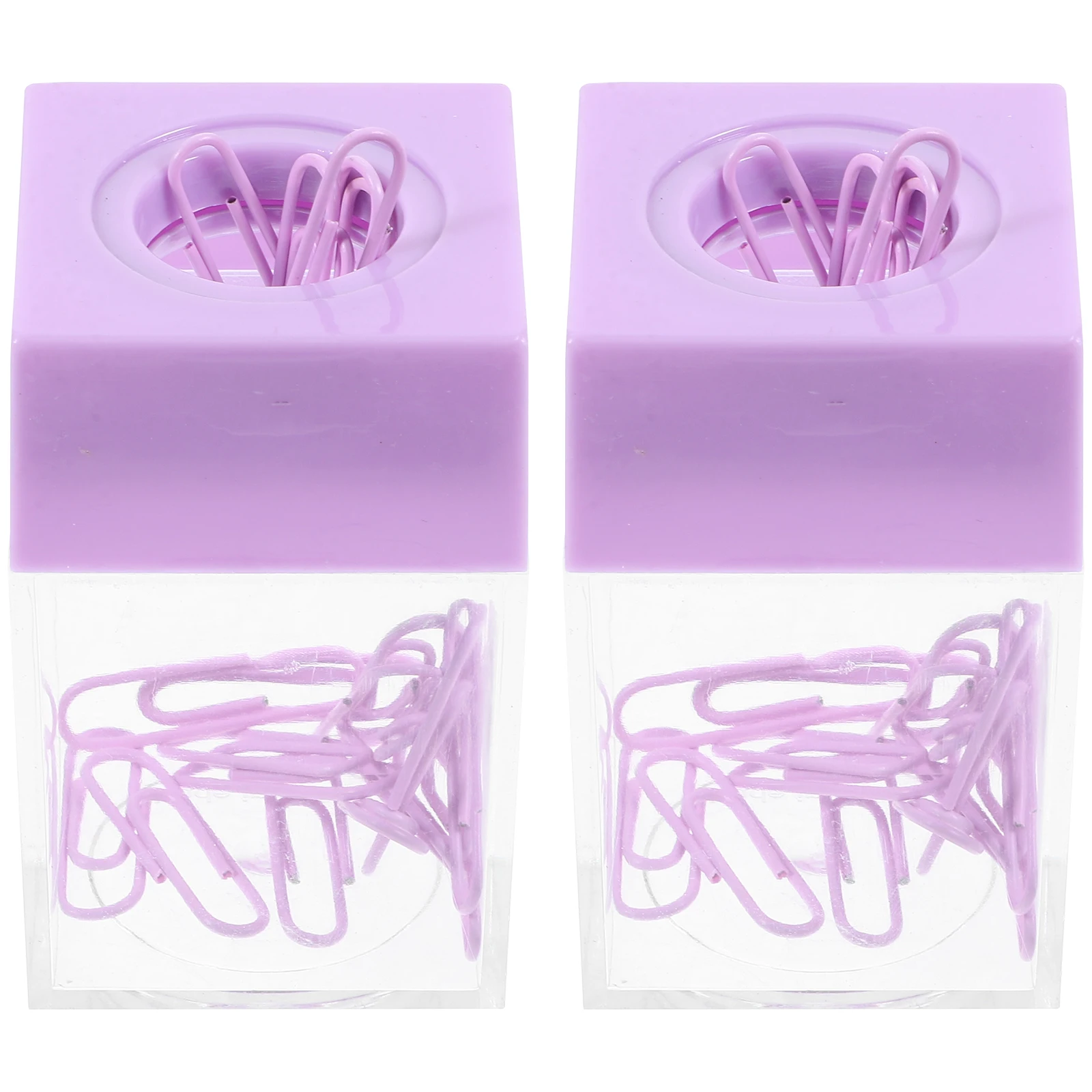 

2pcs Storage Buckets Square Macaron Color Transparent Paper Clip Holders Desk ganizers Safe Term Use High