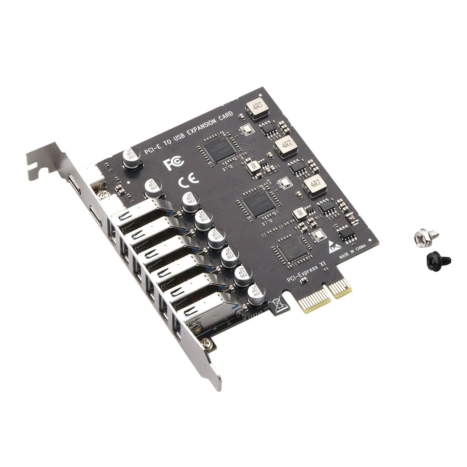 

USB3.2 Desktop PC Expansion Adapter Card Pci-e to Type C 8 Ports 6*Type-A 2*Type-C Front 19p Interface NEC Chip Converter Card