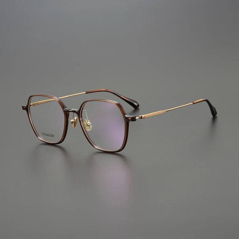 

Niche fashion big frame titanium glasses frame square retro ultralight optical prescription myopia mirror literary round face