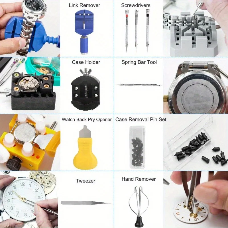 21-Piece Watch Repair Tool Kit Manual Winder Remover Band Holder Case Opener Bonus Carrying Case