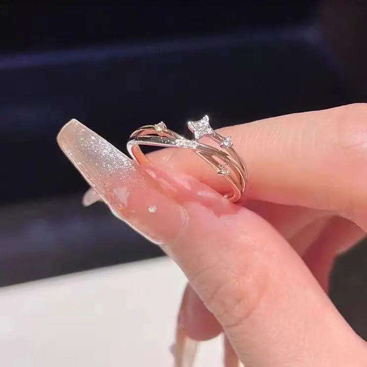 Meteor Orbit Ring Opening Ins Temperament Niche Design Simple and Exquisite Ring