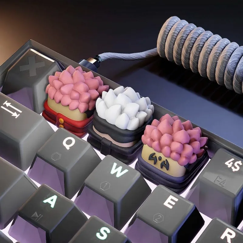 Jujutsu Kaisens Anime 3D Stereo Keycap Creative Custom Replacement Key Cap for Mechanical Keyboard DIY Gaming Decor Accessory