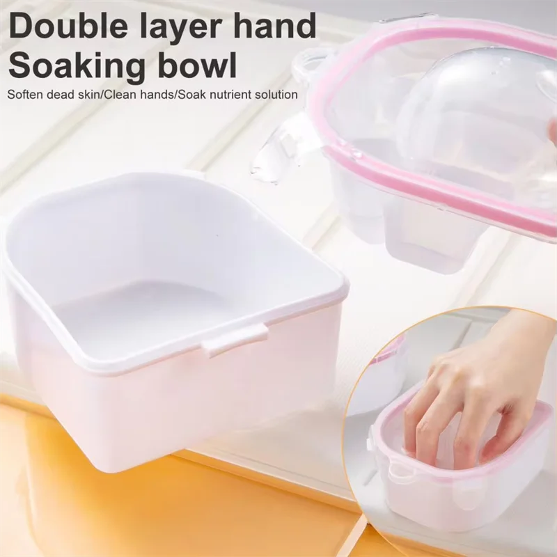 Gel Nail Polish Remover Kit Nail Soak Off Bowl for Acrylic Nails Manicure Tip Treatment Remover with Cuticle Pusher Nail Tools