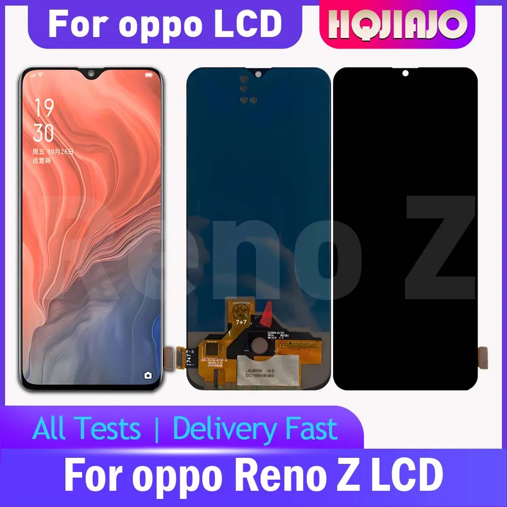 For Oppo Reno Z 6.4'' OLED LCD Display Touch Digitizer Replacement Part RENO Z PCDM10 CPH1979 Mobile Phone Repair Component