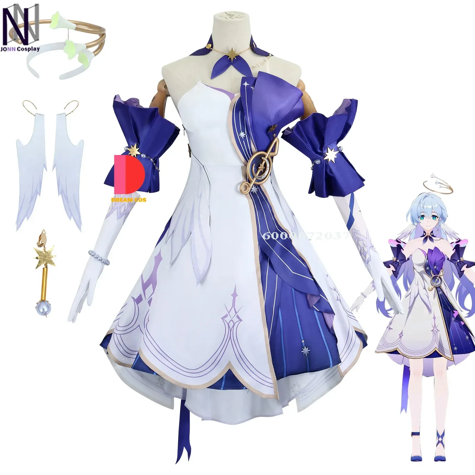 

Honkai Star Rail Game Robin Cosplay Costume Anime 3D Print Dresses Wig Role Play Uniform Full Set for Women Girls Cosplay Outfit