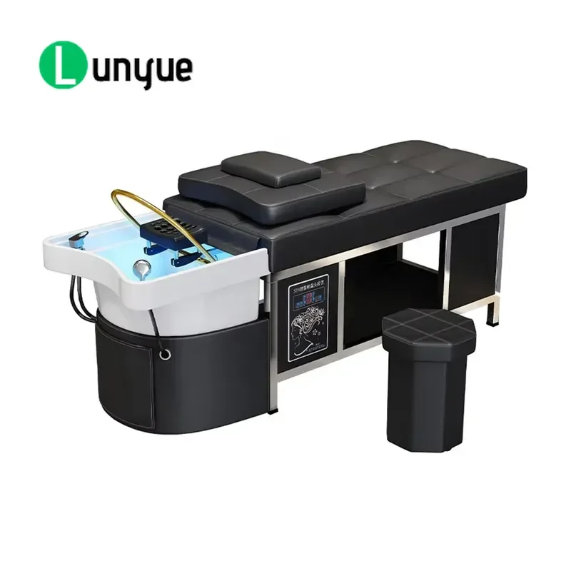 Electric Water Circulation Shampoo Bed Unit for Beauty Spa Thai Treatment Barber Shop Furniture with Therapy Function