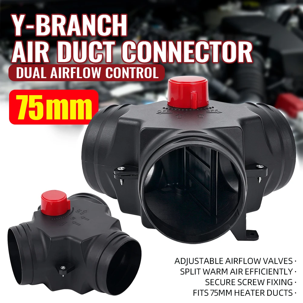 75mm 90mm Y-Verteiler mit verstellbarer Ventilklappe, Luftkanalanschluss für Diesel-Standheizung, Auspuffrohr-Auslass, Auto, Wohnmobil – Detail 10