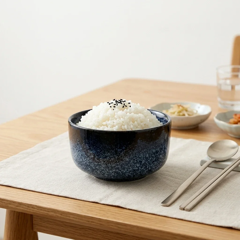 Round Ceramic Bowl With Lid, Japanese Kiln Glaze Tableware, Food Container for Salad Daily Use