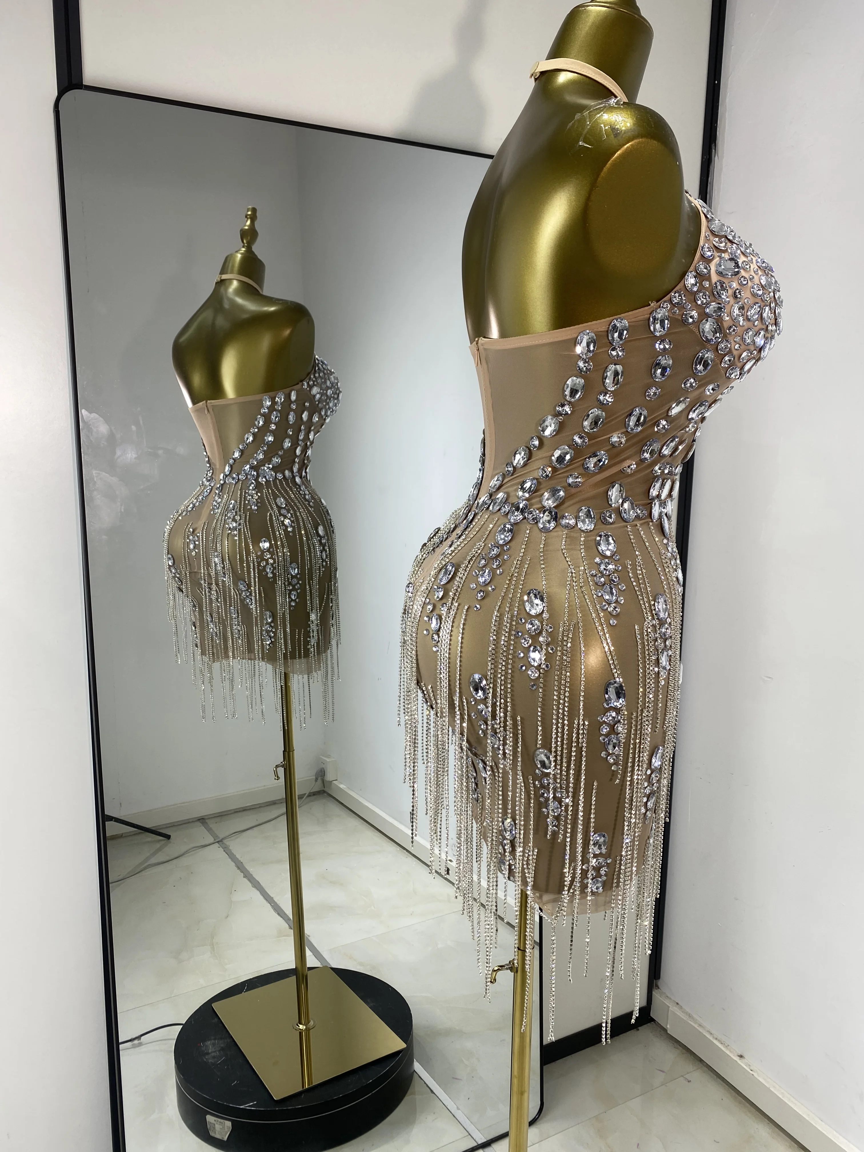 Sparkly Rhinestones Mesh Diamo - огляд і ціна Sparkly Rhinestone Club Party Dress