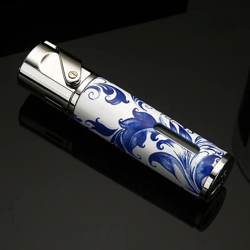 New Portable Small Windproof Inflatable Lighter, Metal, Personalized Color Printing Pattern, Men's Cigar Lighter, Holiday Gift