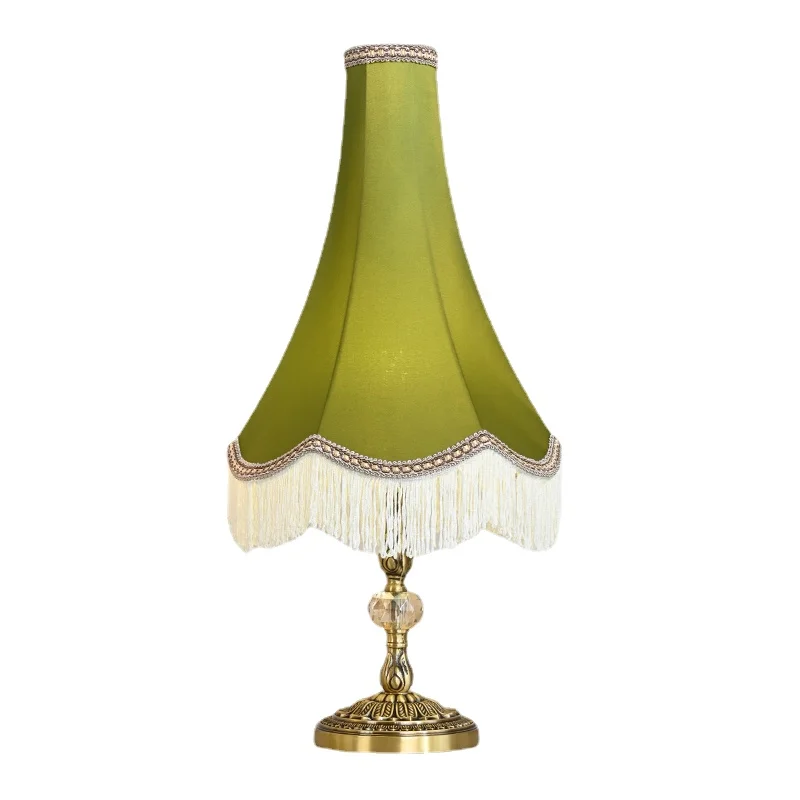 

ZC Vintage Copper Table Lamp Western Antique Living Room Tassel Lamp