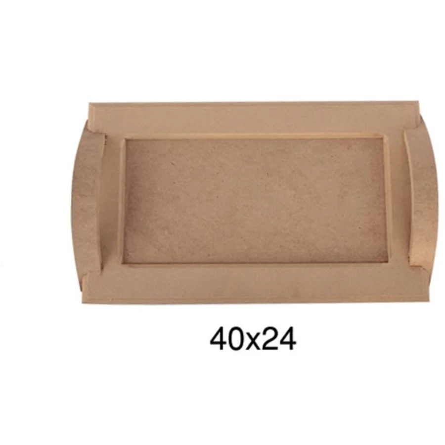 T685 Small Bow Tray, Unpainted Raw Wood Mdf Tray