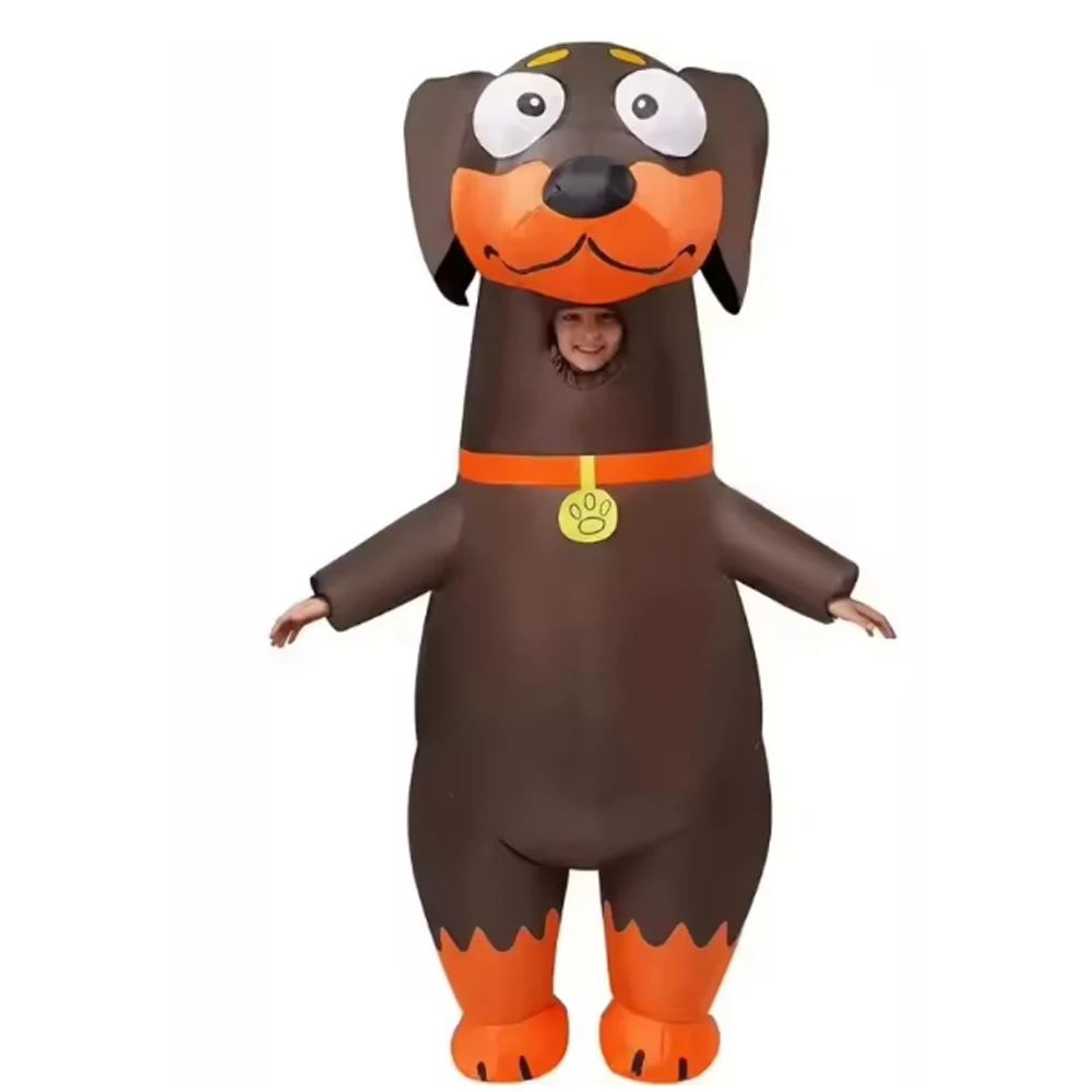 الكبار الكرتون نفخ السجق الكلب تأثيري ازياء يتوهم هالوين عيد الميلاد فستان حفلة أداء تضخم الملابس