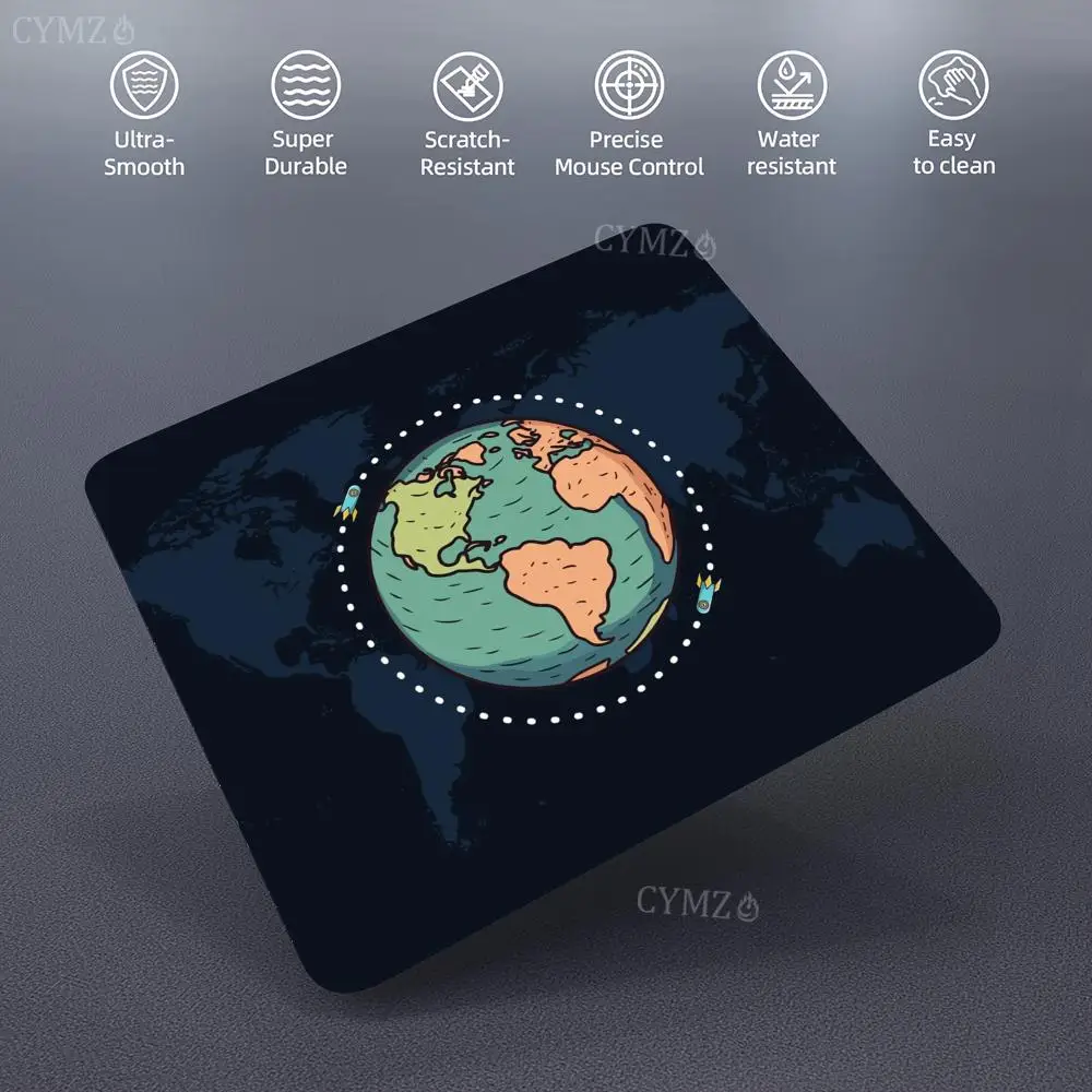 Illustrazione creativa del pianeta piccolo tappetino per mouse tappetino da scrivania accessori per uffici tappetino per mouse da gioco antiscivolo durevole bordo cucito