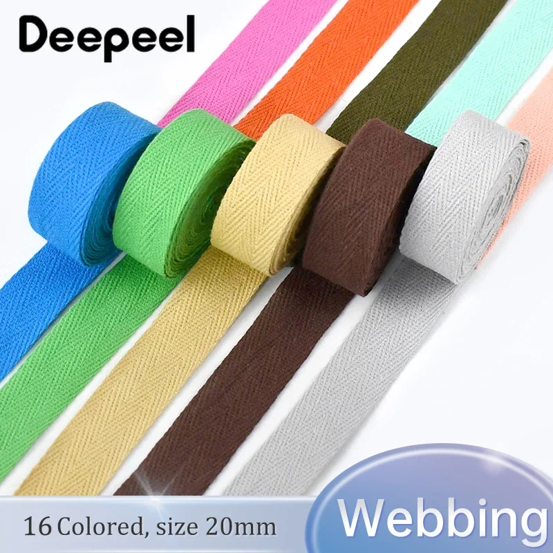 1Roll(45Meters) 20mm Cotton Webbing Handbag Shoulder Strap for Garment Backpack Belt Shoes Ribbon DIY Sewing Supply Accessories