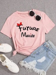 Future Mariee Love Pesta Pernikahan Lajang Wanita Kaus Evjf Wanita Kasual Kaus Lengan Pendek Putih Kerah O Dasar Kaus Anak Perempuan 10 evjf penjualan terbaik - №