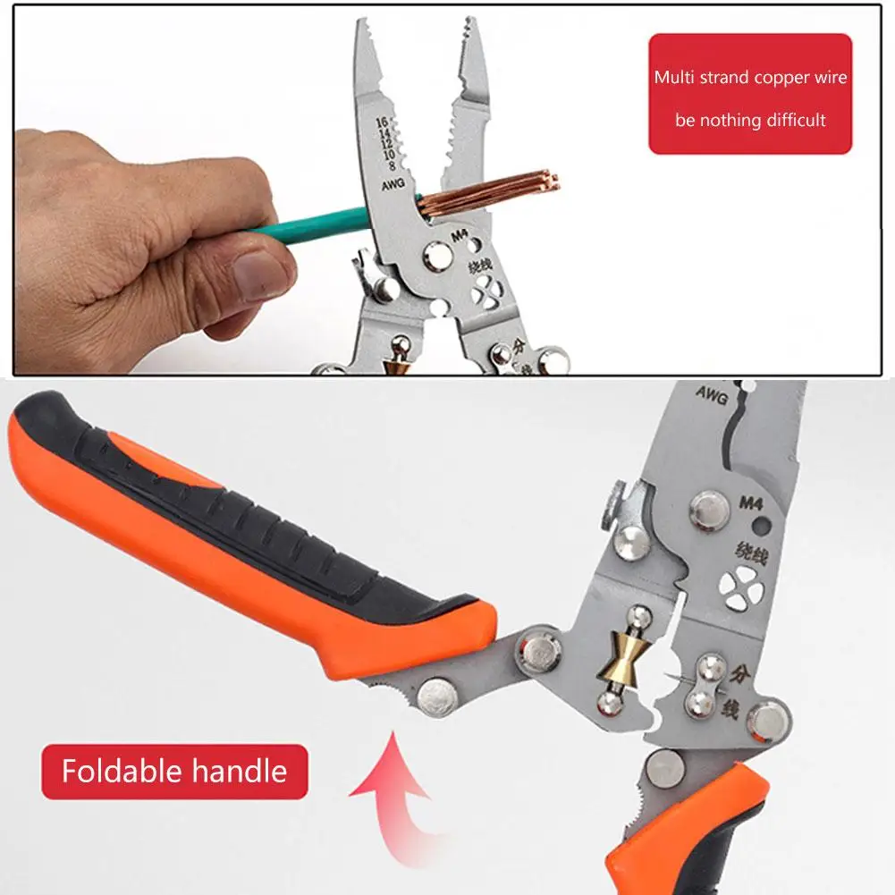 12 em 1 multifuncional fio stripper crimper alicate de cabo multi-função para descascar fio corte dividir ferramenta de trabalho elétrico