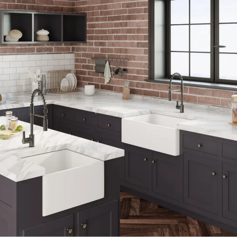 American Retro Large Single Slot Under Counter Basin Kitchen Household Embedded Sink Integrated Vegetable Washing Basin