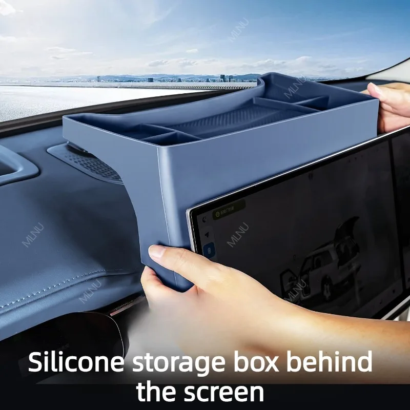 Screen Storage Box For ZEEKR 9X 2025-2026 Accessories Silicone Non-Slip Silent Scratch-Proof Waterproof Dustproof Flexible