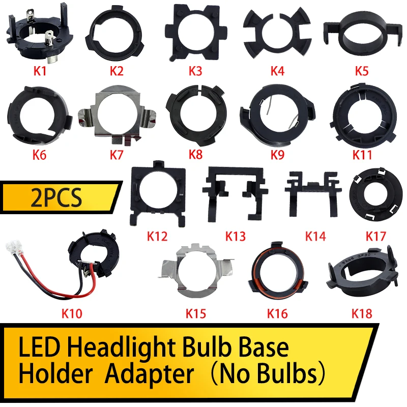 2PCS H7 H1 LED Headlight Bulb Base Holder Adapter For Focus Fait Bora Opel Tucson Kia H1 H7 LED Bulb Socket Car Base Accessories