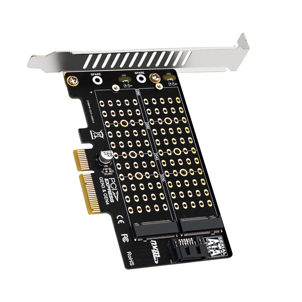

Portable Docking Expansion Card Dual-Bay Mini SATA Converter 32Gbps Transmission Speed PCI Expansion Card for M.2 NVMe NGFF