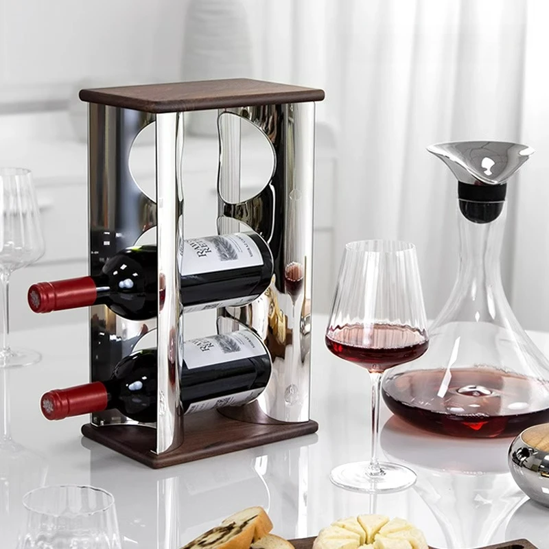 Noce di lusso leggera con portabottiglie in acciaio inossidabile portaoggetti per uva