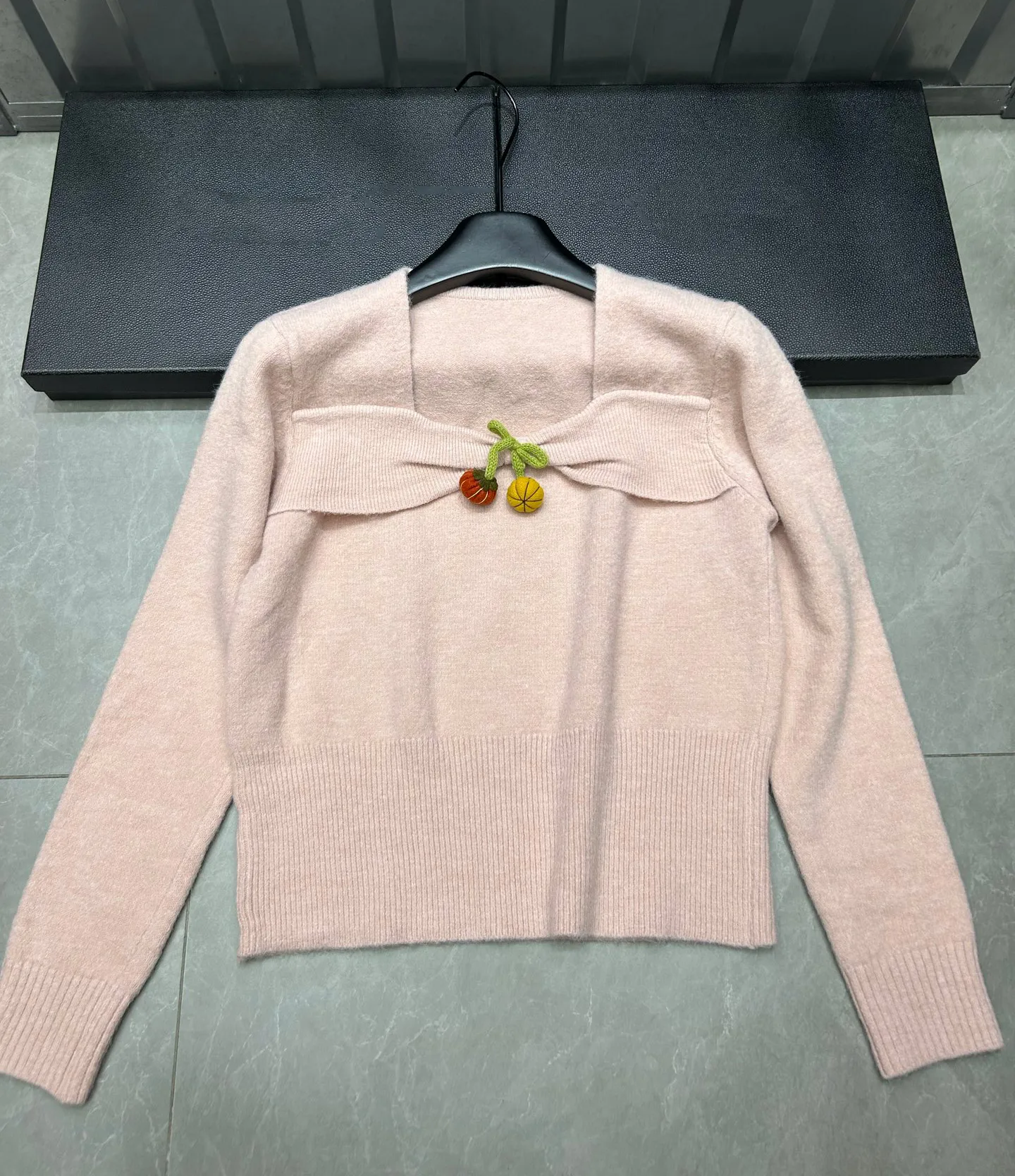 

Autumn Daily Wear Casual Square Collar Sweater Fashion Base Tops Versatile Long Sleeve Knitted Woman Chic Loose Pullovers C67
