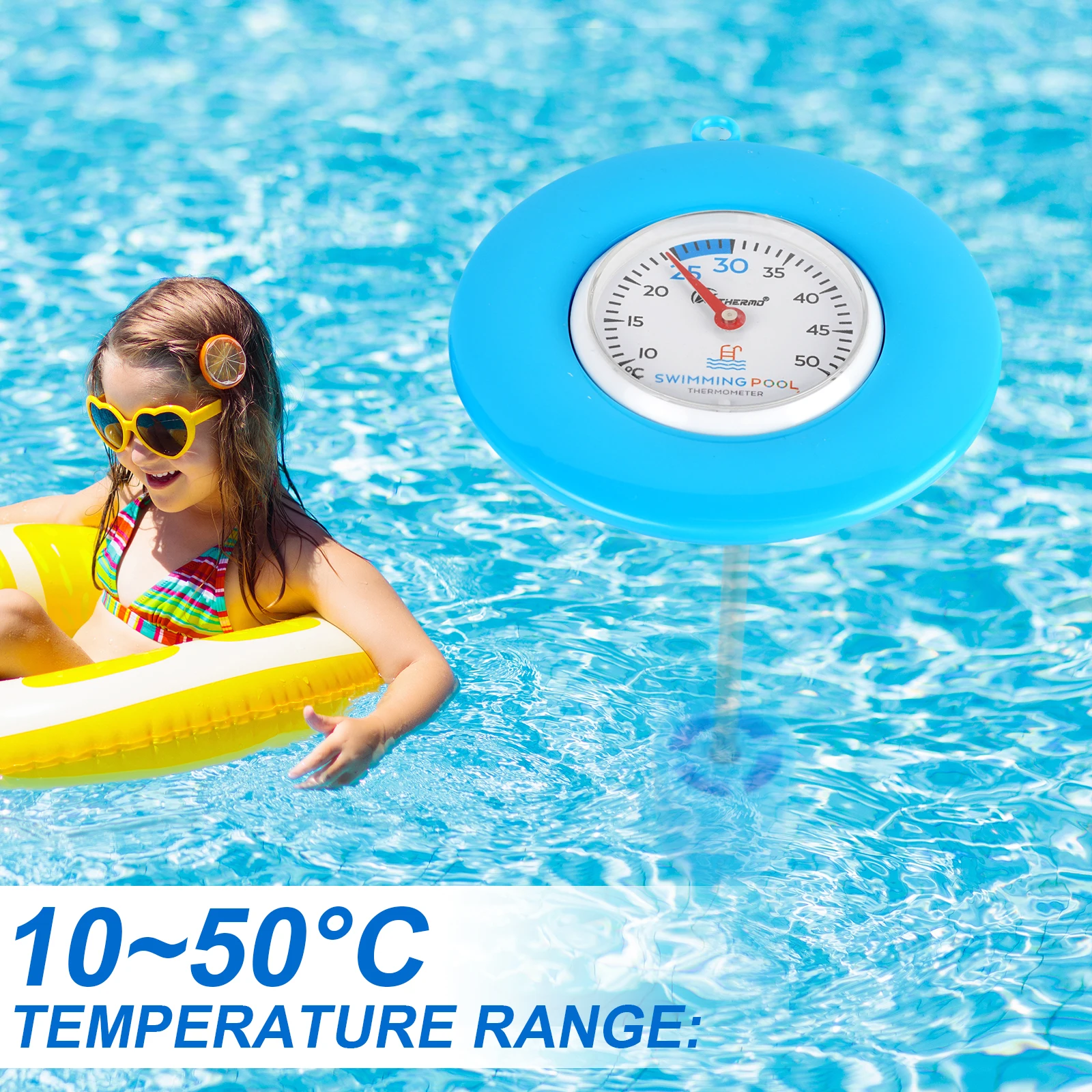 Picture 3: Floating Pool Thermometer 10-50°C,Swimming Pool Thermometer,Poolside Thermometer,Hot Tub Thermometer,Best Pool Thermometer