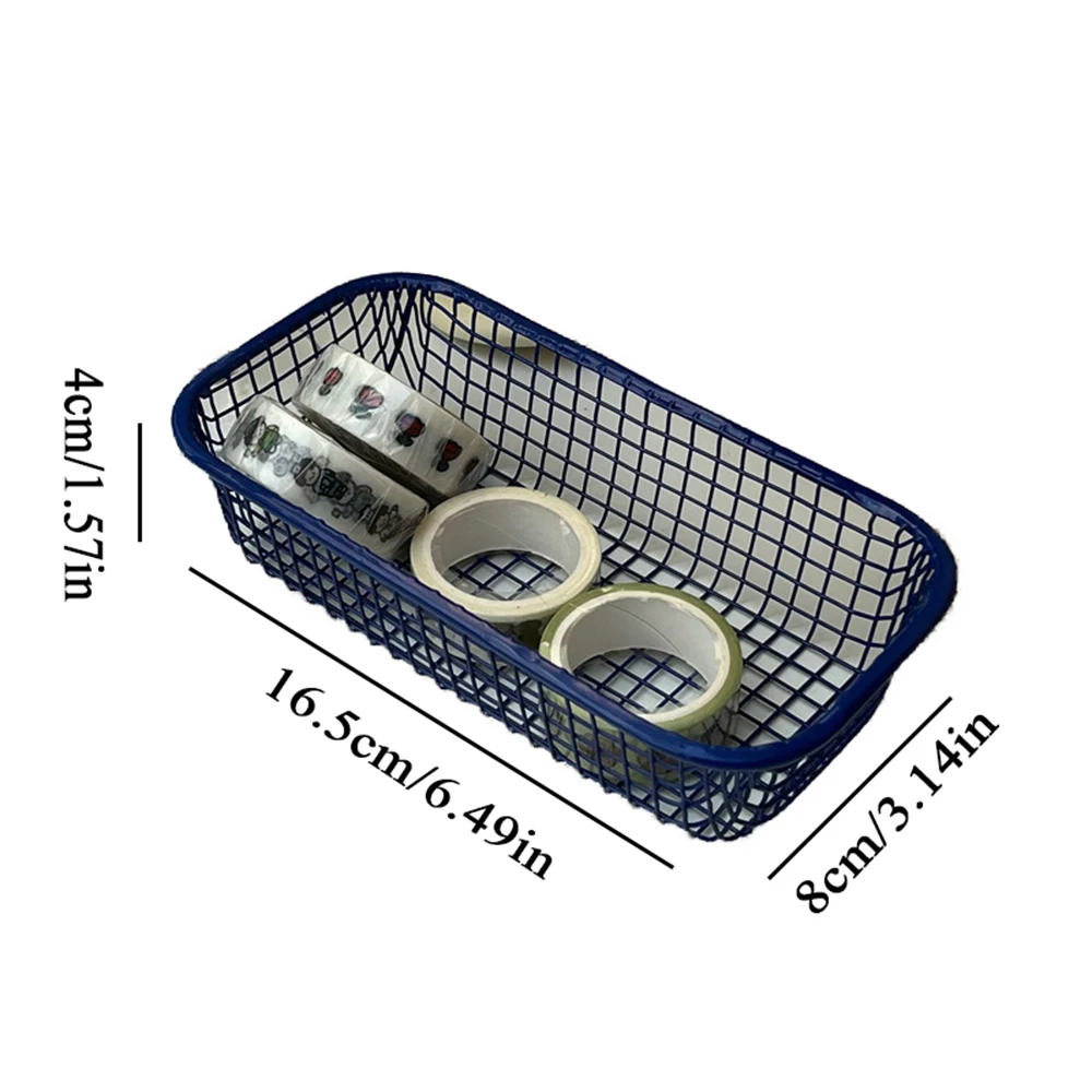 Ins Metal Storage Basket Desktop Sundries Organizer Ins Photocards Holder Storage Box Bathroom Cosmetics Jewellery Organizer