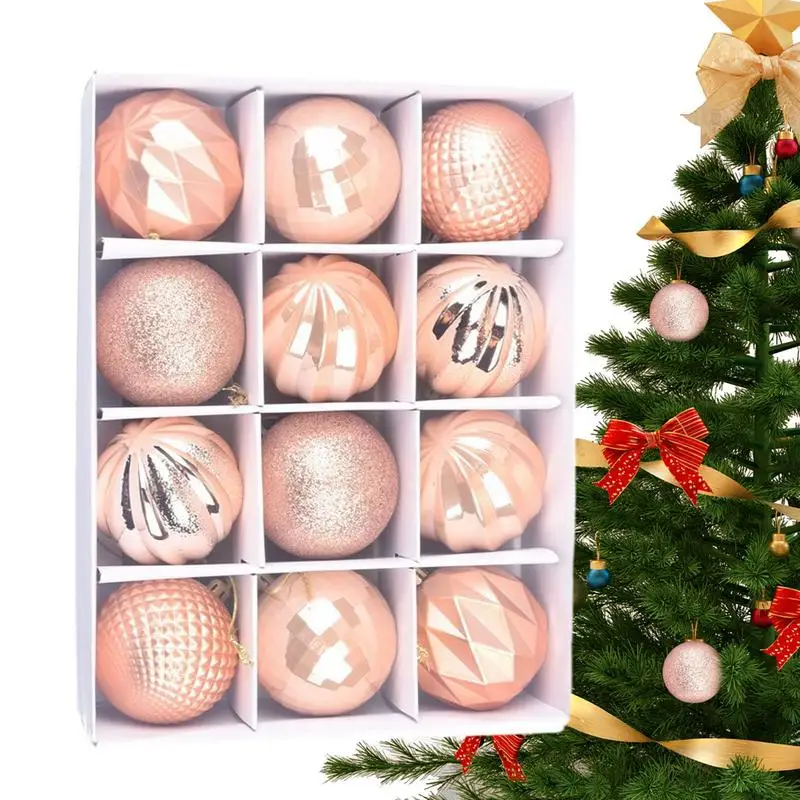 Christmas Ball Set 12X Christmas Tree Decorations Set Irregular Deluxe Ball Set In Display Box For Christmas Tree