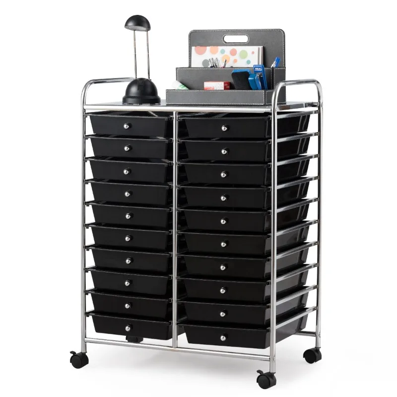 20 Drawers Rolling Cart Storage Scrapbook Paper Studio Organizer Home Black Storage Drawers